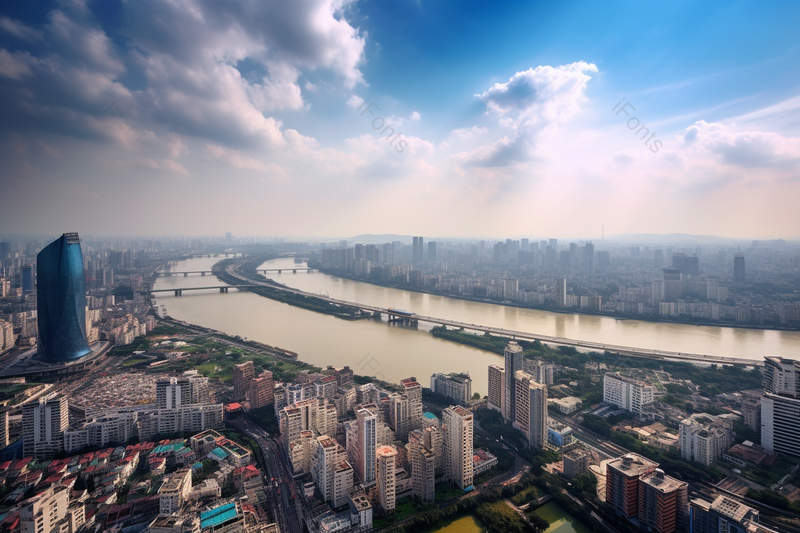 柳州全貌建筑群摩天大楼跨河大桥,高清,摄影图,摄影图片,图片大全,摄影图免费下载